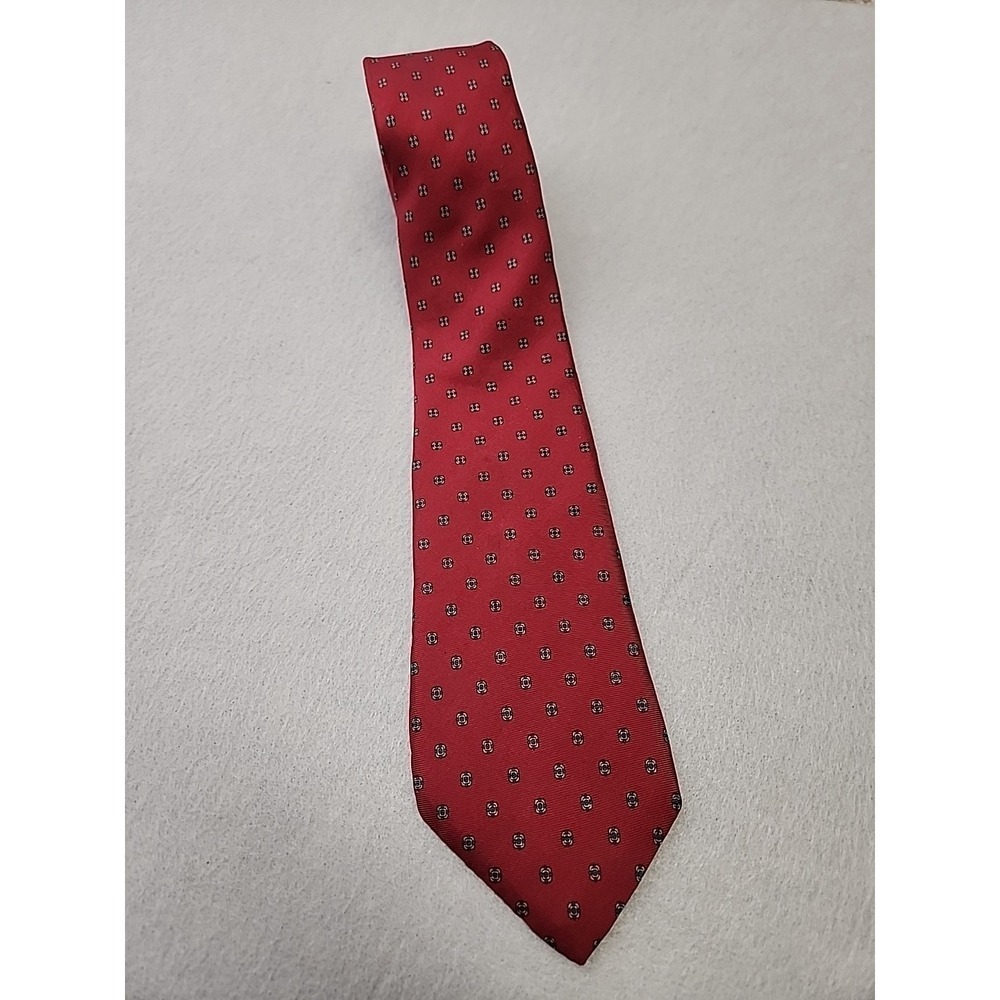 Vintage Christian Dior Silk Men's Tie Necktie Red Made in USA Italy -‎ EUC